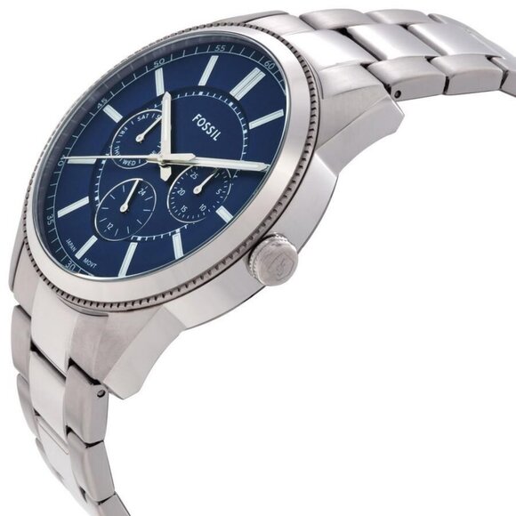 NWT Authentic Fossil Pearson Multifunction Quartz Blue Dial Men's Watch - Picture 2 of 3